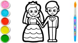 Gambar Pernikahan Menggambar, Melukis dan Mewarnai untuk Anak | Mari Belajar Menggambar Mudah #159