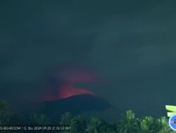Gunung Ibu erupsi, luncurkan abu setinggi 1 km